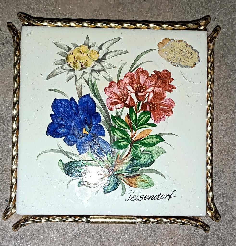 Vintage Keramische Onderzetter – Alpenbloem, Antiek en Kunst, Ophalen of Verzenden