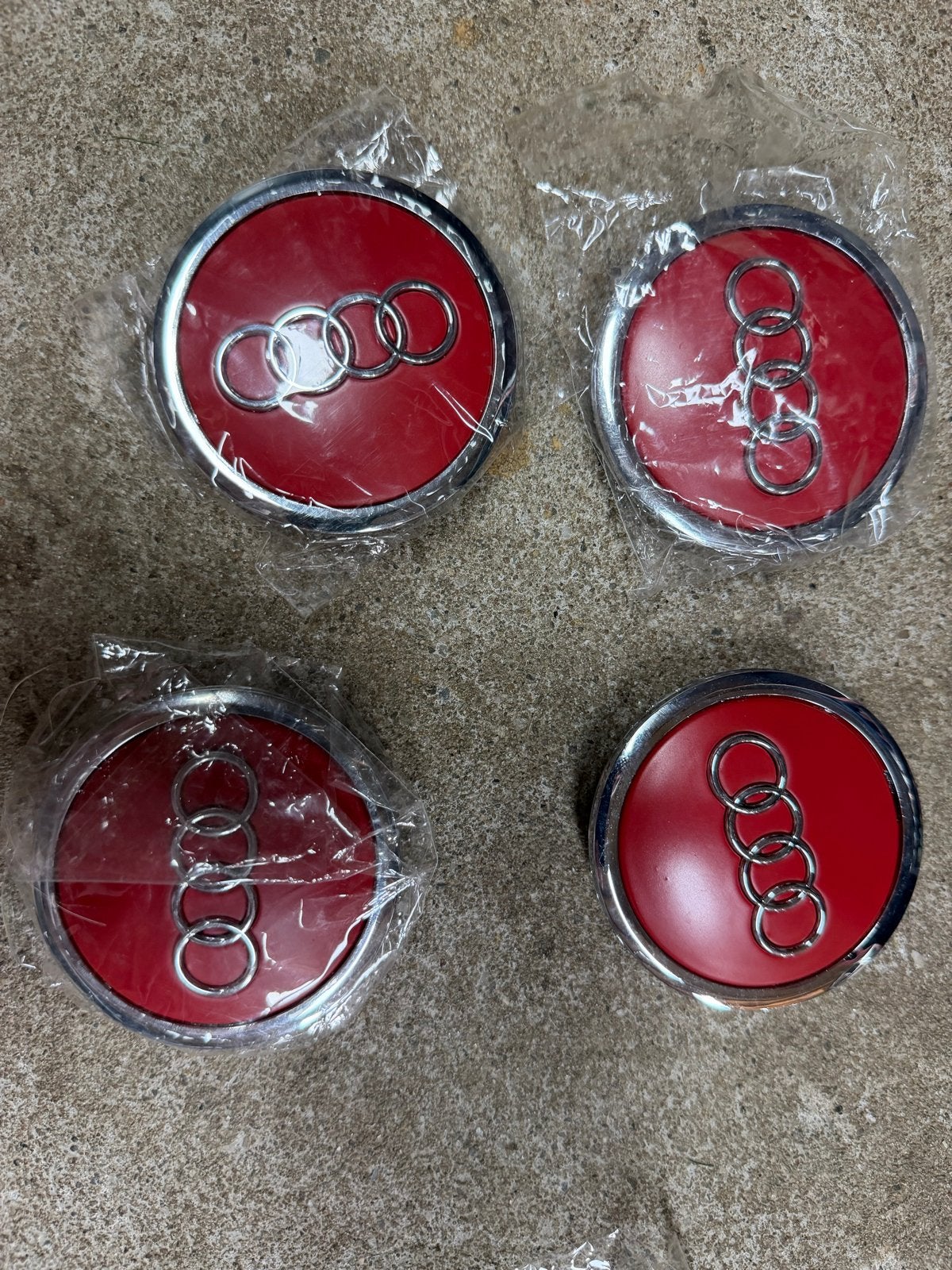 Audi Naafdoppen Rood - Set van 4, Ophalen of Verzenden