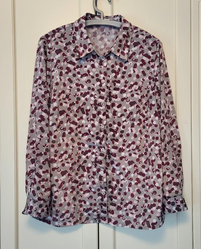 Atelier GS, blouse, tuniek, grijs, paars, maat 46, Blouse of Tuniek, Zo goed als nieuw, Grijs, Atelier GS