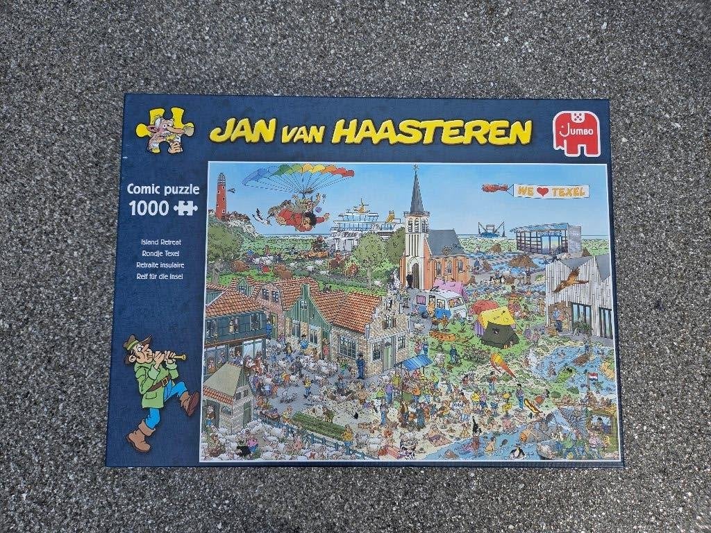 Jan van Haasteren puzzel 1000 stukjes, Rondje Texel, Ophalen of Verzenden, 500 t/m 1500 stukjes, Zo goed als nieuw, Legpuzzel