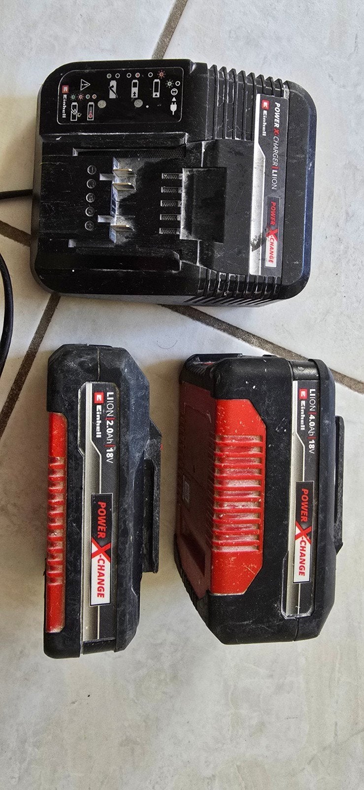 Einhell Power X-Change Accu's en Oplader Set, Ophalen, Gebruikt, 600 watt of meer, Overige typen