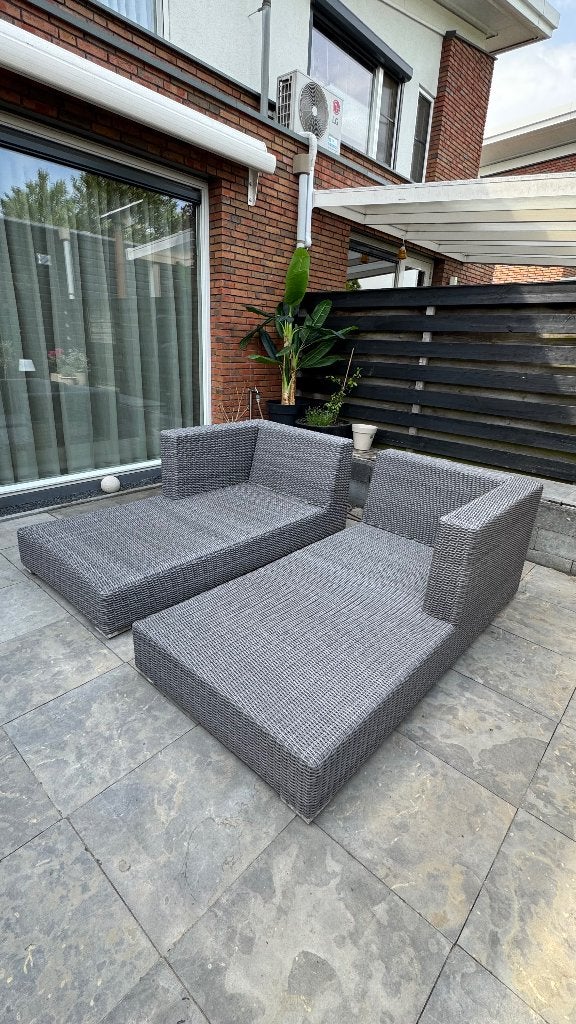 Loungebedden tuin, Tuin en Terras, Ligbedden, Gebruikt, Rotan, Ophalen