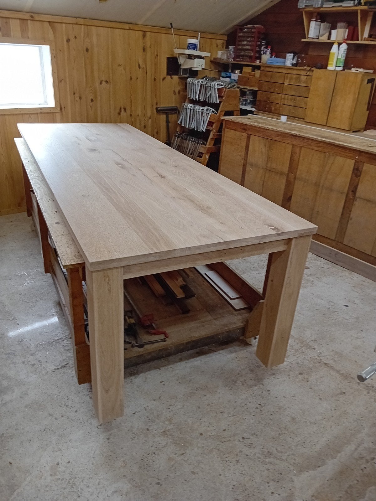 Foto 4 van grote eiken tafel 270 x 100 cm nieuw onbehandeld