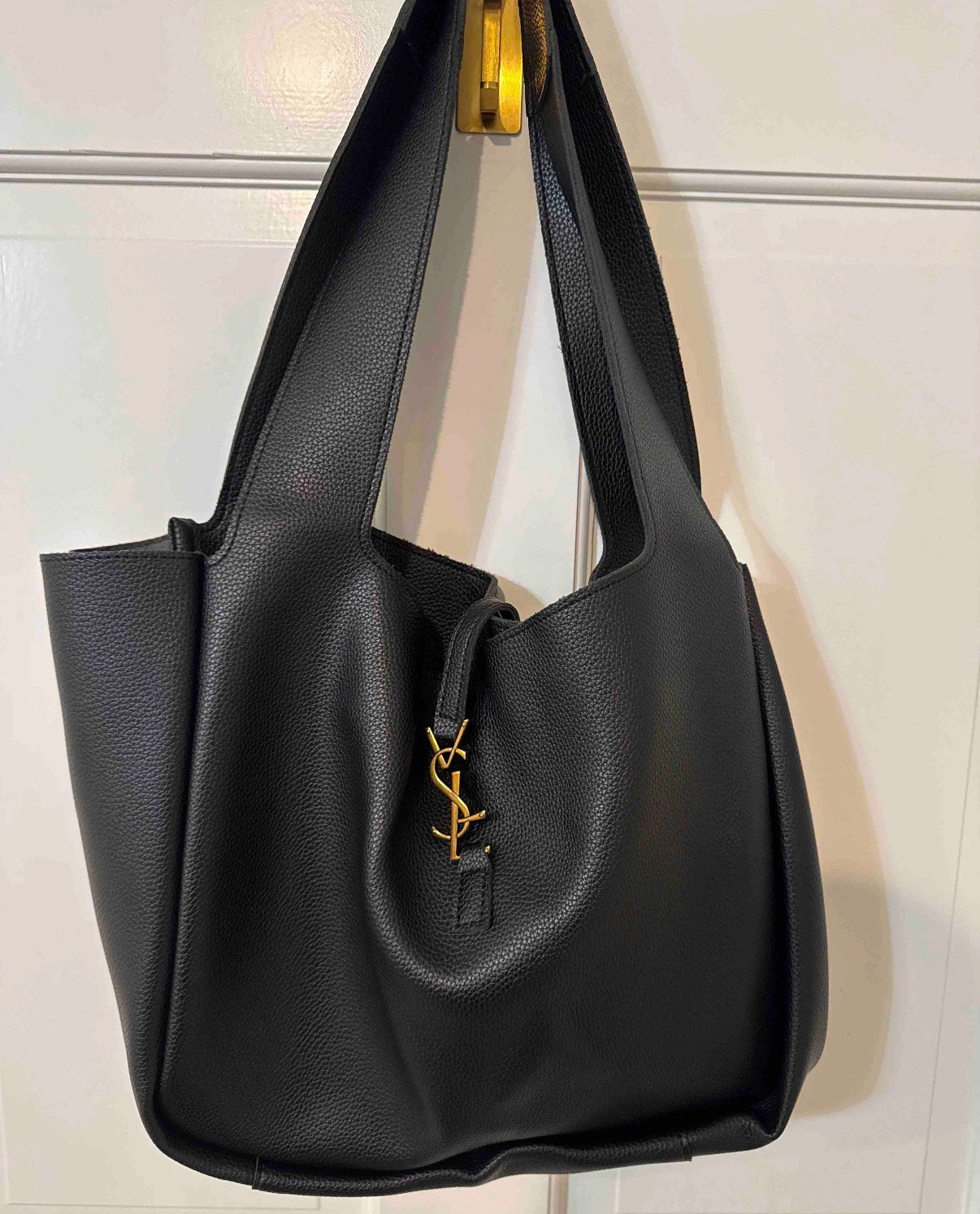 Yves Saint Laurent Bea leren shopper tas zwart, Verzenden, Zo goed als nieuw, Zwart, Shopper