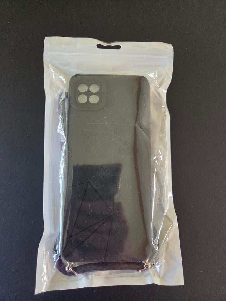 Zwart telefoonhoesje met koord - Nieuw Samsung A22, Ophalen of Verzenden, Nieuw, Hoesje of Tasje