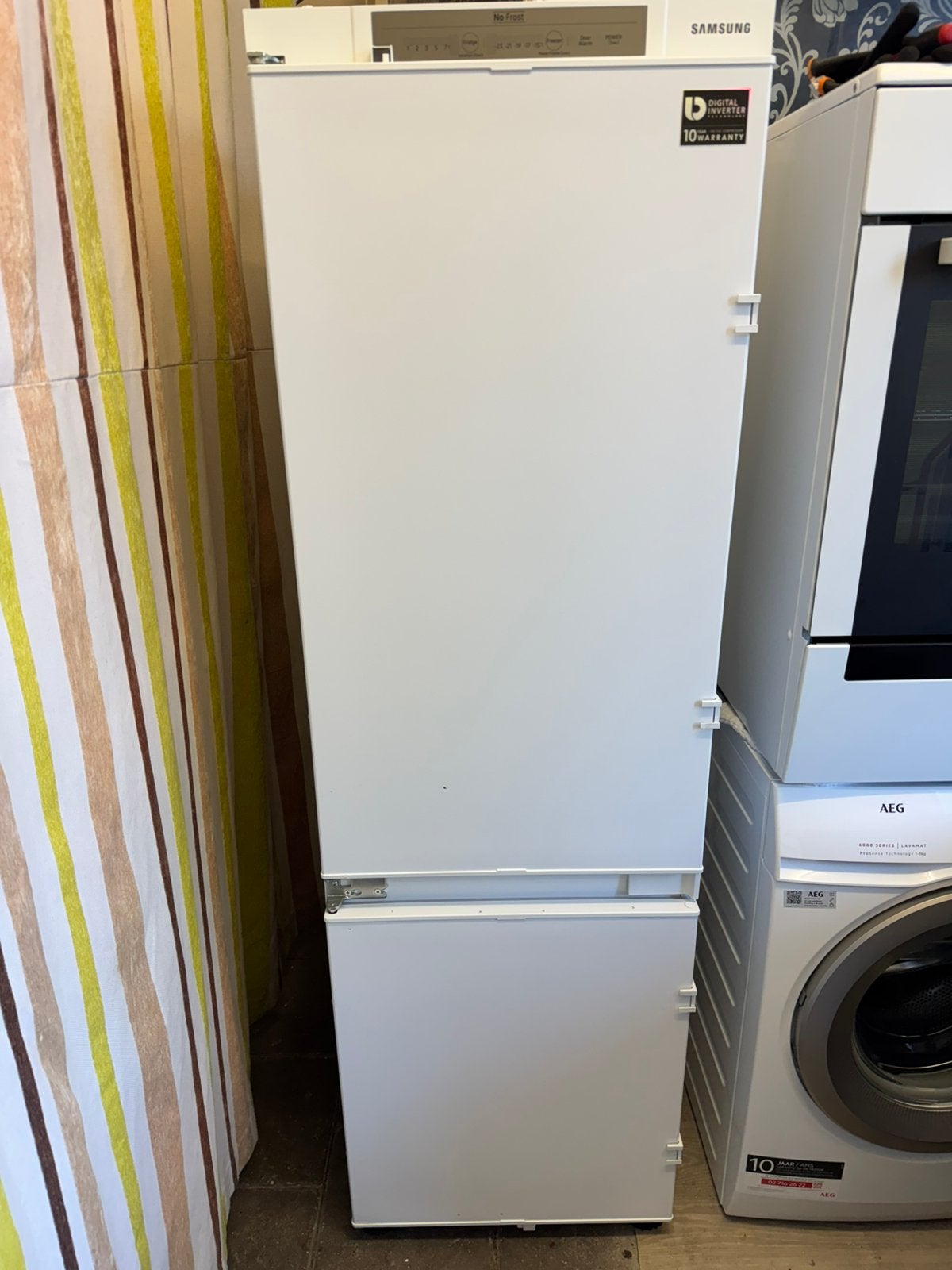 Samsung | Inbouw KoelVriescombinatie | NoFrost | Werkt Goed, Ophalen, Gebruikt, Wit, 50 tot 100 cm
