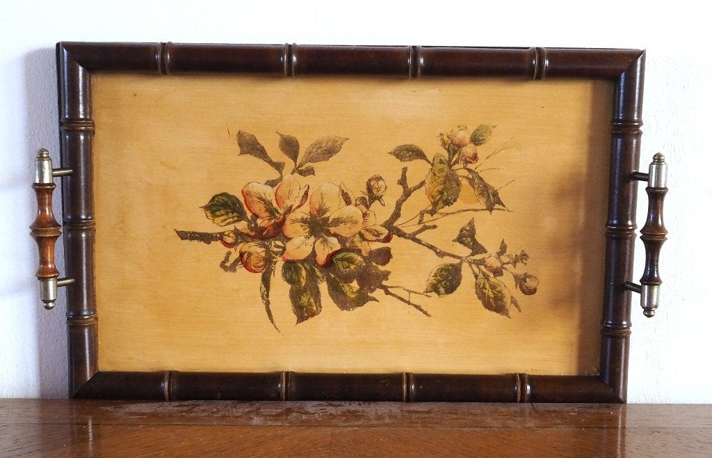 Zeldzame vintage houten dienblad, Antiek en Kunst, Ophalen