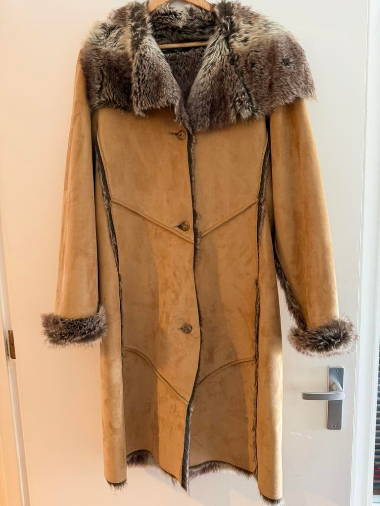 Afghaanse jas (licht bruin), Kleding | Dames, Jassen | Winter, Ophalen of Verzenden, Zo goed als nieuw, Maat 38/40 (M), Bruin