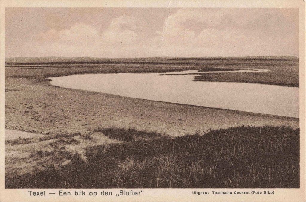 Texel Een blik op den Slufter AF1124, Verzamelen, Ophalen, 1920 tot 1940, Gelopen, Waddeneilanden