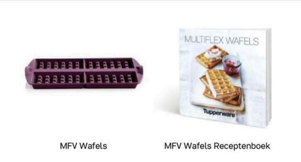 Tupperware Multiflex Wafels Bakvorm + Receptenboek, Verzenden, Nieuw, Paars, Overige typen