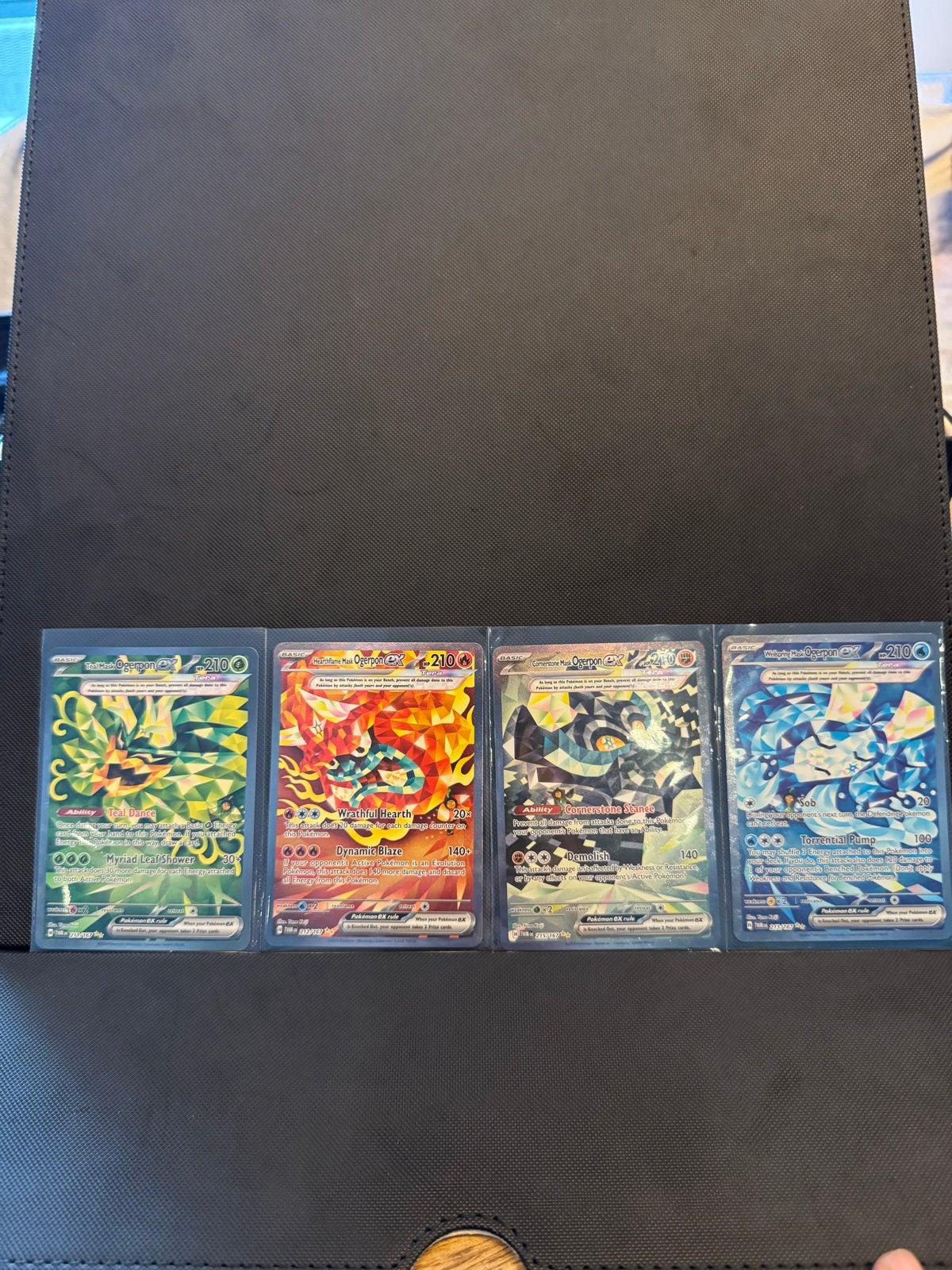 Pokémon Ogerpon EX Full Art Set (Teal, Hearthflame, Wellspri, Ophalen of Verzenden, Nieuw, Meerdere kaarten