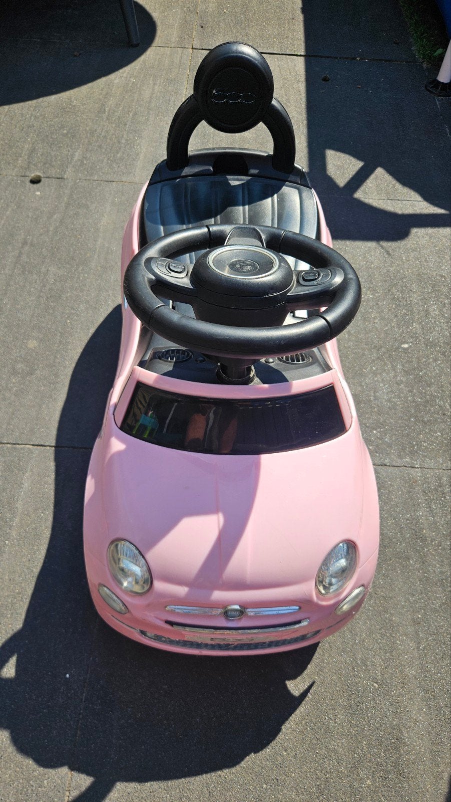 Roze Fiat 500 loopwagen met claxon en opbergruimte, Ophalen, Gebruikt