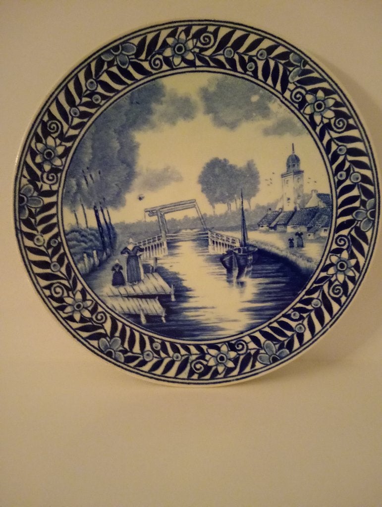 Delft gemerkt wandbord 20cm doorsnee, Ophalen