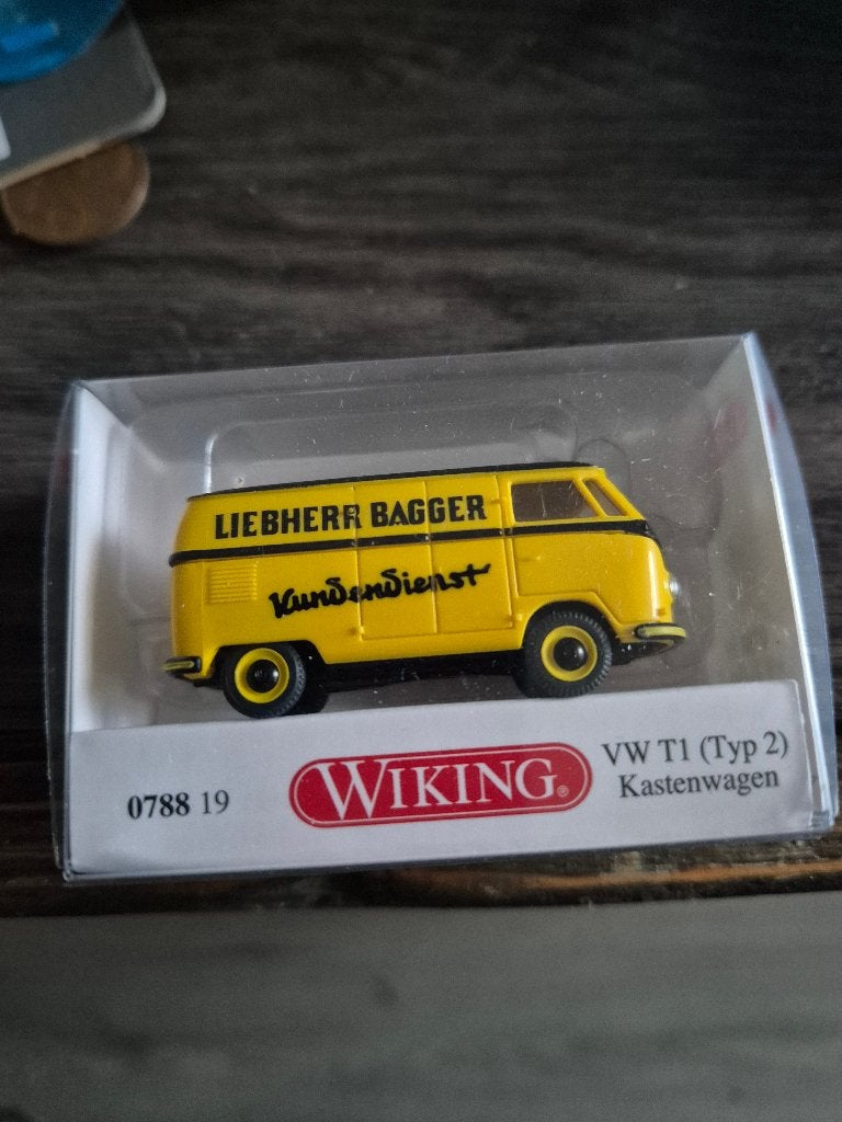Wiking 0788 19 VW bus T1 Liebherr bagger kundendienst, Hobby en Vrije tijd, Ophalen of Verzenden, Nieuw, Auto, Wiking