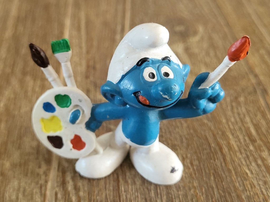 Schilder smurf - Bully -, Ophalen of Verzenden, Zo goed als nieuw, Overige Smurfen, Poppetje, Figuurtje of Knuffel