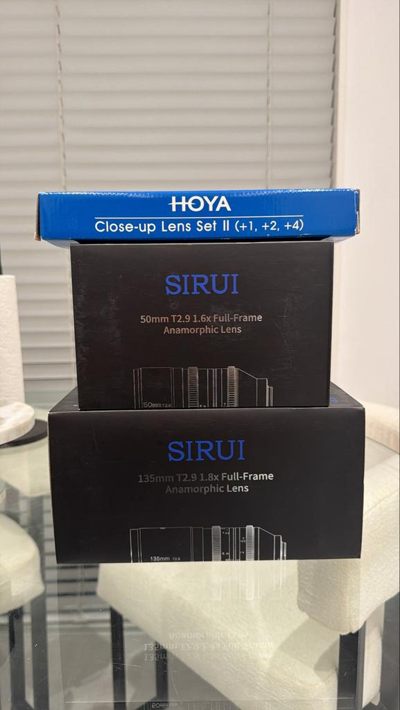 Sirui Anamorphic Lens Set (50mm T2.9 & 135mm T2.9) + Hoya, Audio, Tv en Foto, Fotografie | Lenzen en Objectieven, Ophalen of Verzenden