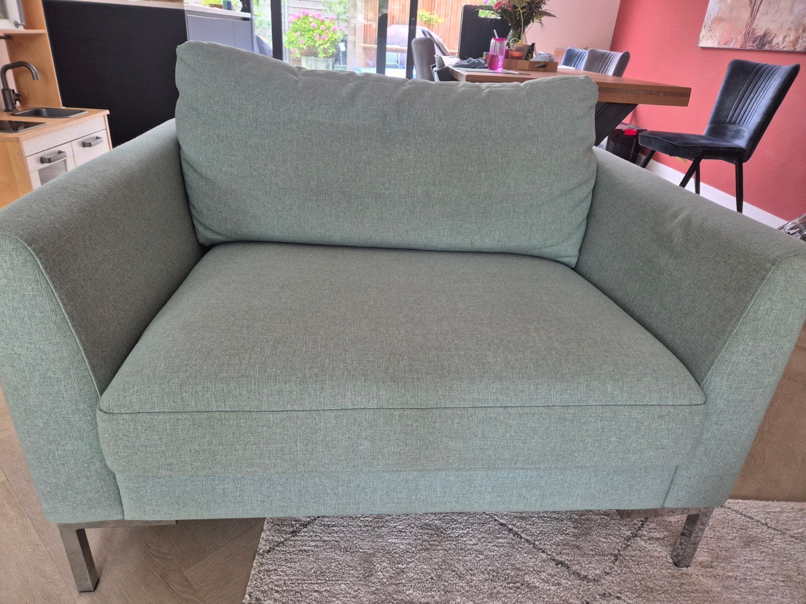 Loveseat mintgroen, Ophalen, Gebruikt, Tweepersoons, 75 tot 100 cm