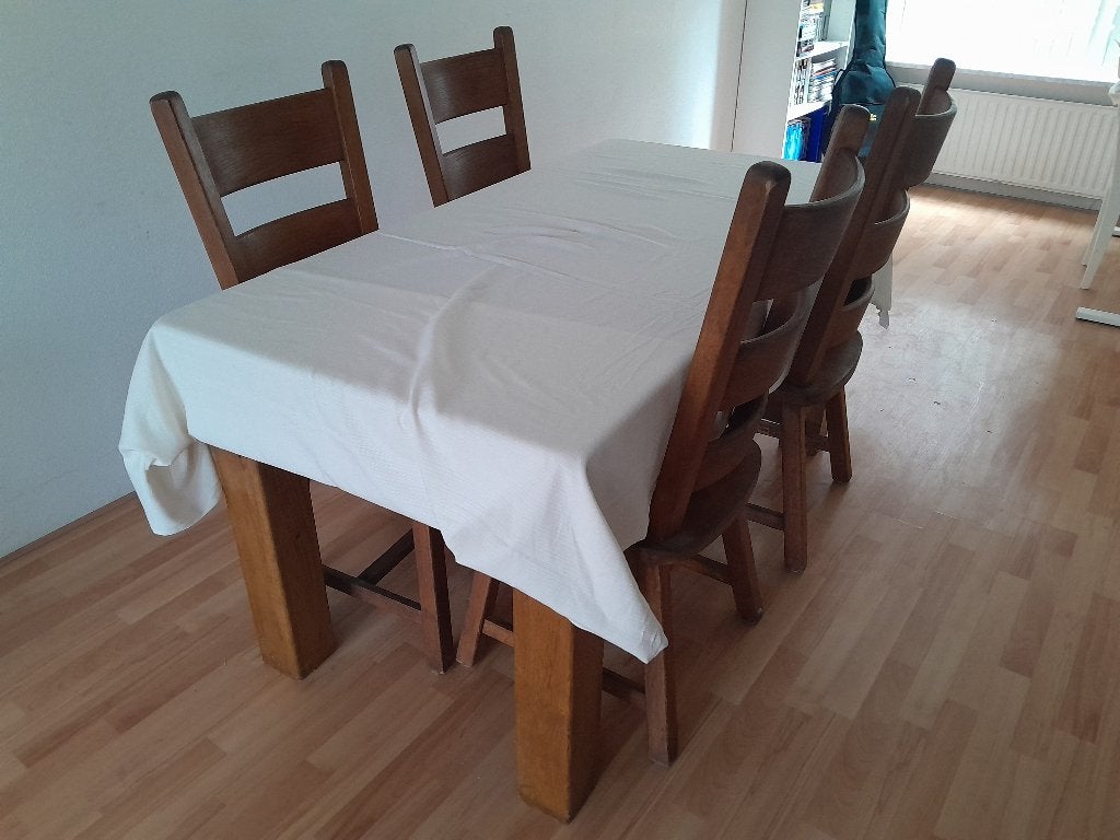 Eethoek, Huis en Inrichting, Tafels | Eettafels, Ophalen, Gebruikt, 100 tot 150 cm, Eikenhout