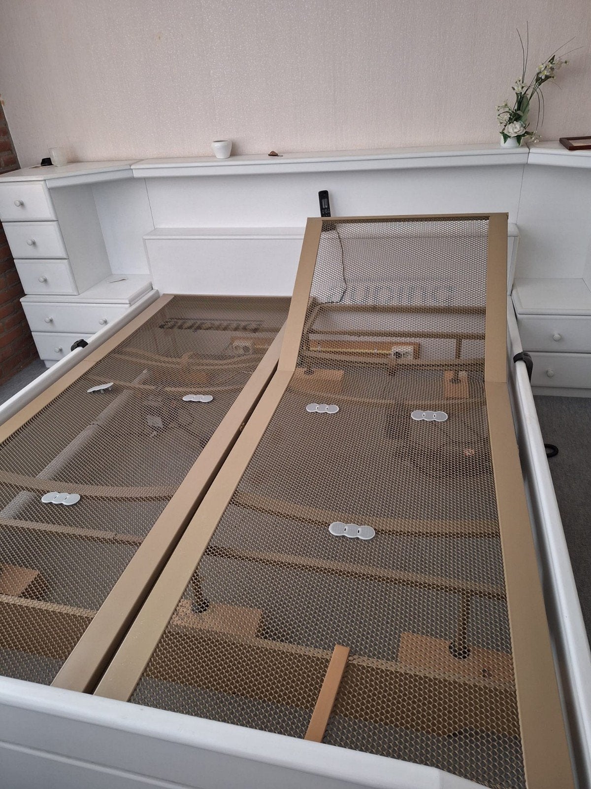 2 elektrisch verstelbare Auping lattenbodems 80 x 200, Huis en Inrichting, Ophalen, Verstelbaar, Tweepersoons, Zo goed als nieuw