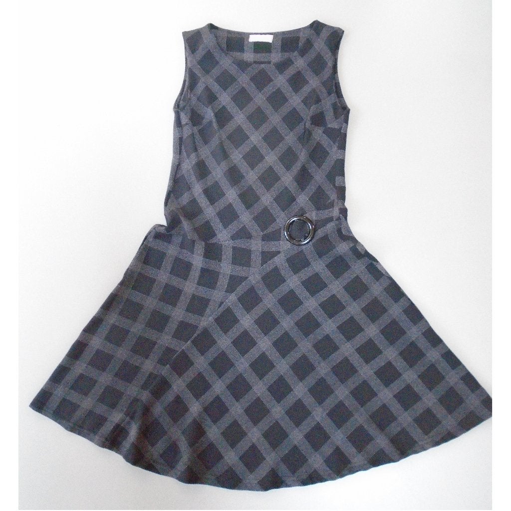 Overgooier jurk zwart geruit Cassis 36/S, Kleding | Dames, Zwart, Zo goed als nieuw, Maat 36 (S), Onder de knie