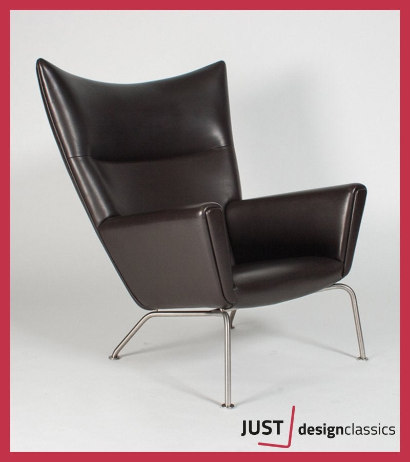 Wing Chair Hans J. Wegner Carl Hansen & Son Bruin Leder, Niet ingevuld, Zo goed als nieuw, Niet ingevuld, Niet ingevuld