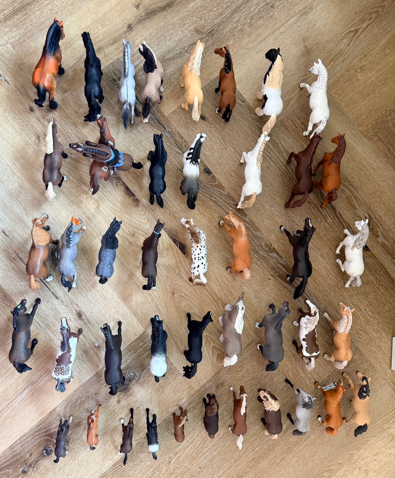 Schleich collectie inclusief manege, auto, trailer en ponies, Ophalen of Verzenden, Gebruikt