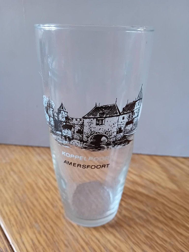 Bierglas Koppelpoort Amersfoort 13,5cm, Ophalen of Verzenden, Zo goed als nieuw, Bierglas