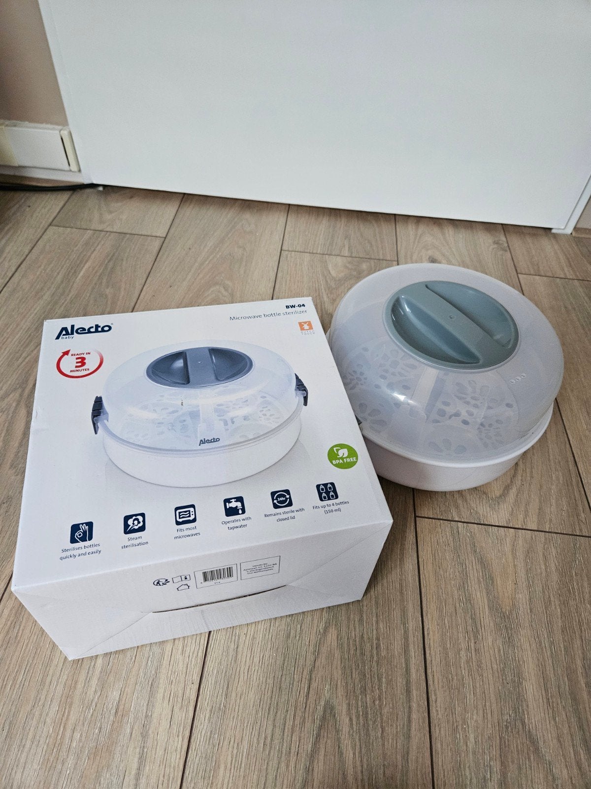 Alecto BW04 fles- en magnetron sterilisator, Ophalen of Verzenden, Zo goed als nieuw, Sterilisator, Alecto