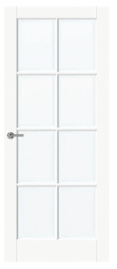 Opdek deur met glas, Doe-het-zelf en Verbouw, Deuren en Horren, Gebruikt, Binnendeur, 200 tot 215 cm, 80 tot 100 cm, Glas, Hout