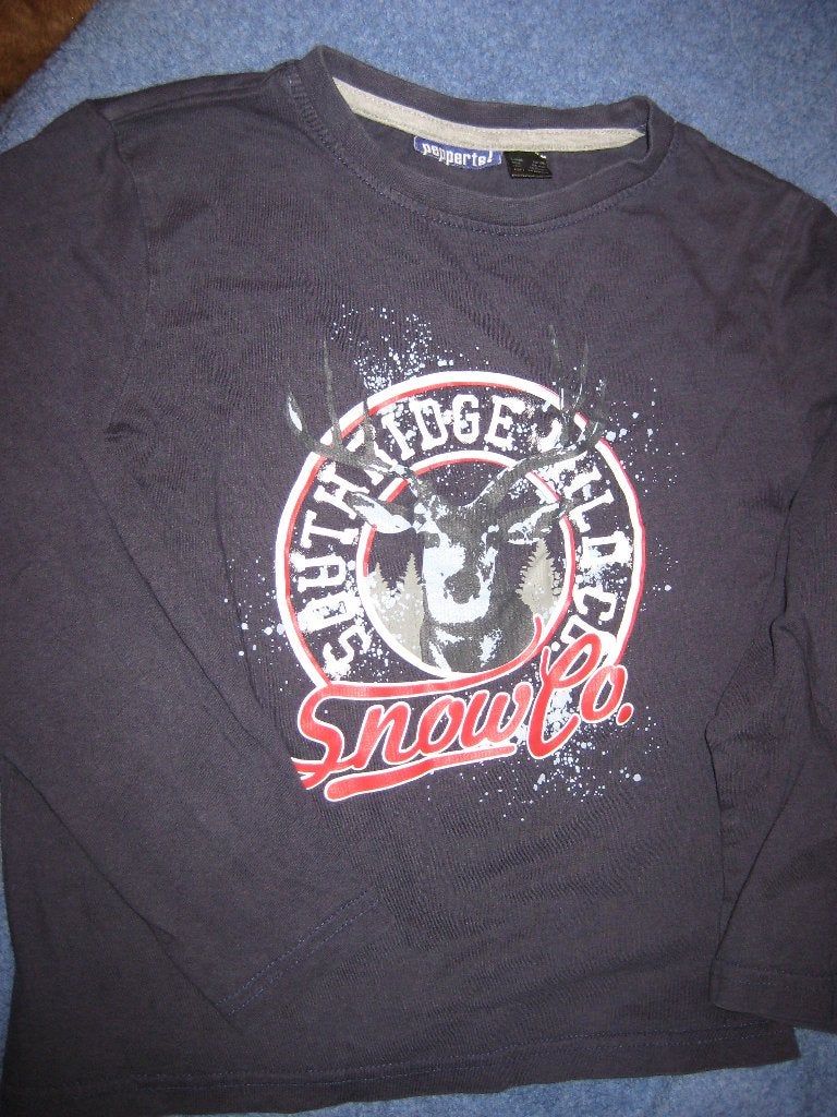 Donkerblauw jongenshirt, 104/110, pepperts!, Ophalen of Verzenden, Zo goed als nieuw, Jongen, Shirt of Longsleeve