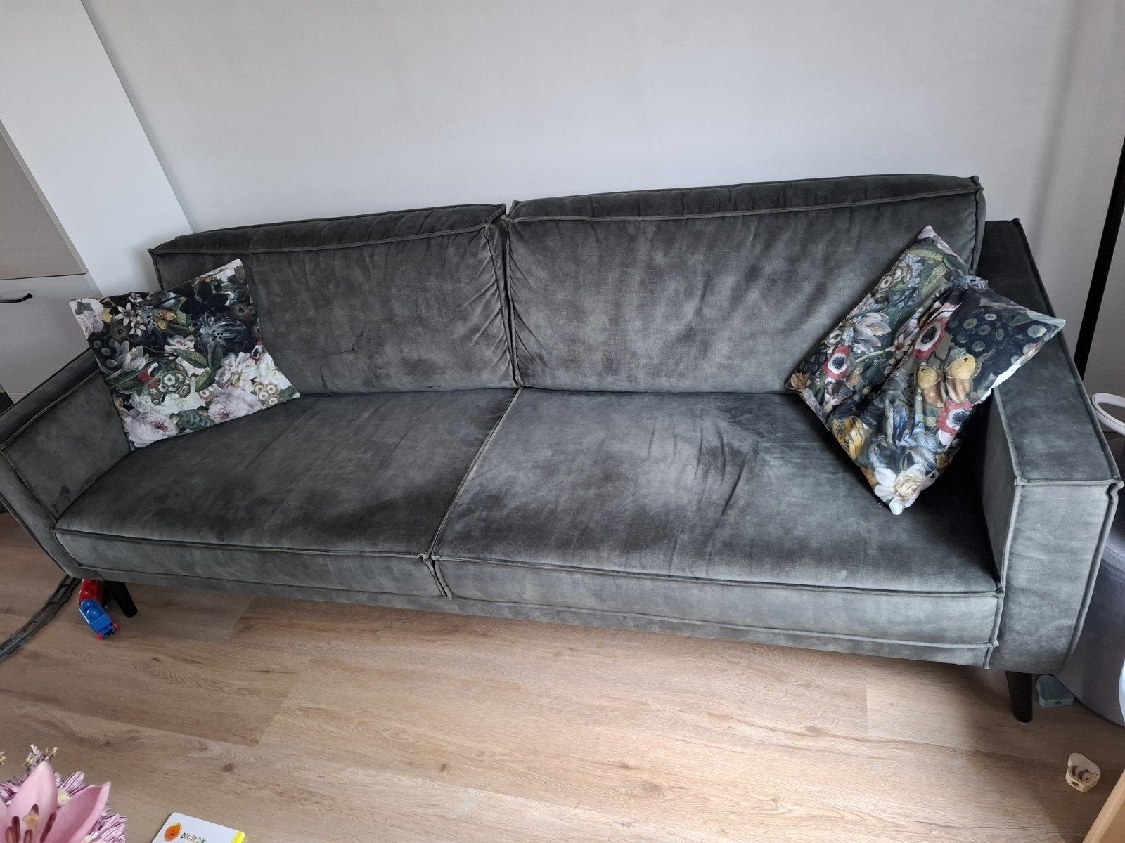 Mooie velours bank, Huis en Inrichting, Banken | Bankstellen, Ophalen, 75 tot 100 cm
