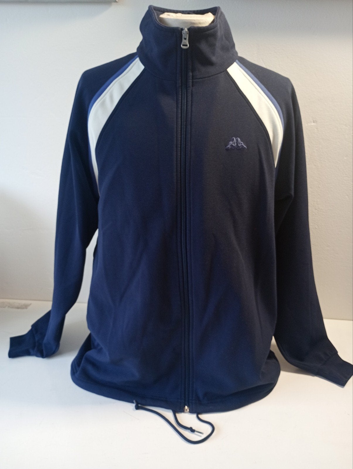 Kappa vintage heren trainingsjack donkerblauw L, Kleding | Heren, Maat 52/54 (L), Info@kappa.com, Zo goed als nieuw, Algemeen