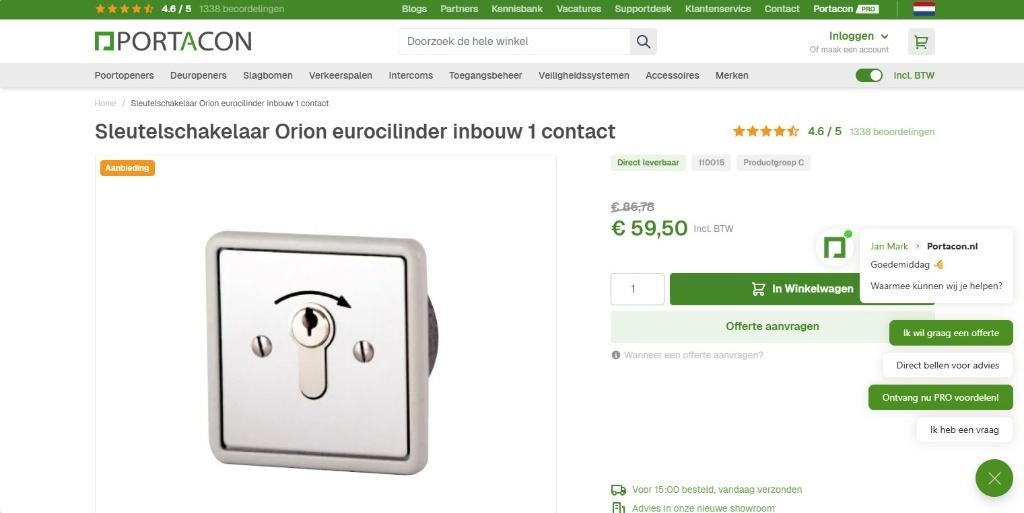 Orion inbouw sleutelschakelaar met cilinder NIEUW, Ophalen of Verzenden, Nieuw, Overige materialen, Overige typen