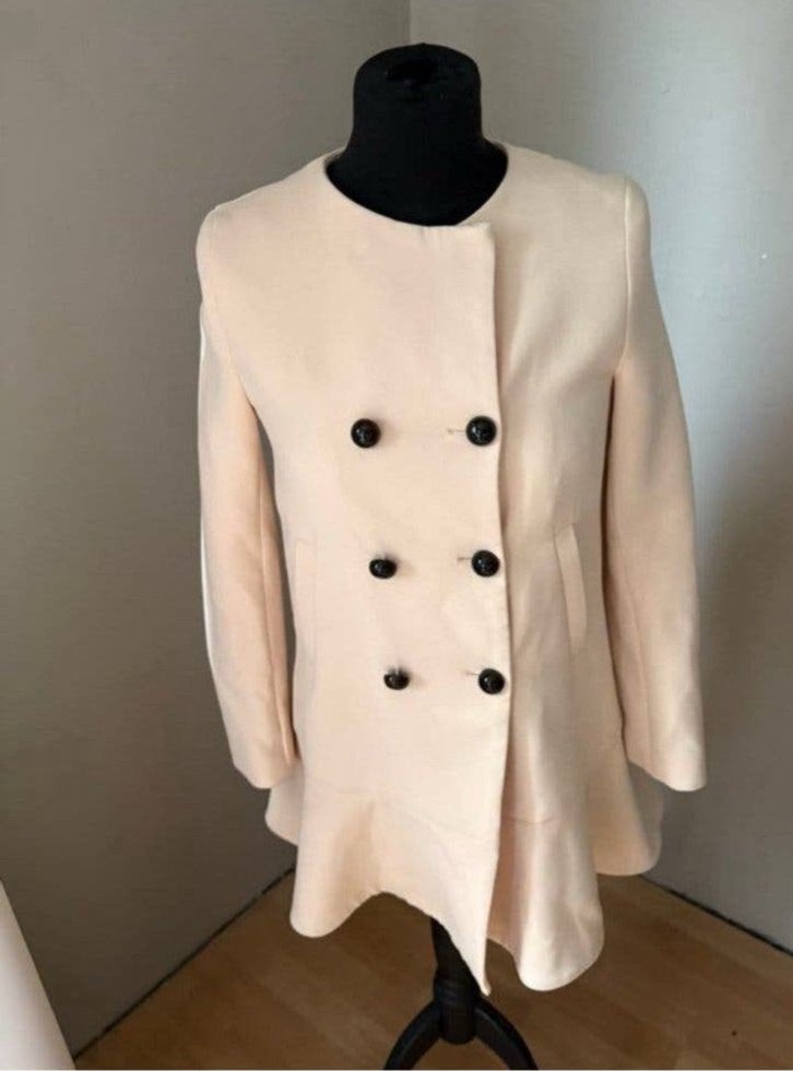Zara mooie nette elegante nude kleur jas mt XS ZGAN, Ophalen of Verzenden, Zo goed als nieuw, Maat 34 (XS) of kleiner