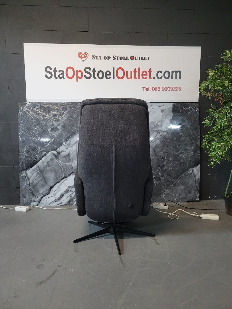 Staopstoel Stof Grijszwart op accu met tiptoetsen, Gebruikt, Minder dan 75 cm, Ophalen of Verzenden, Stof