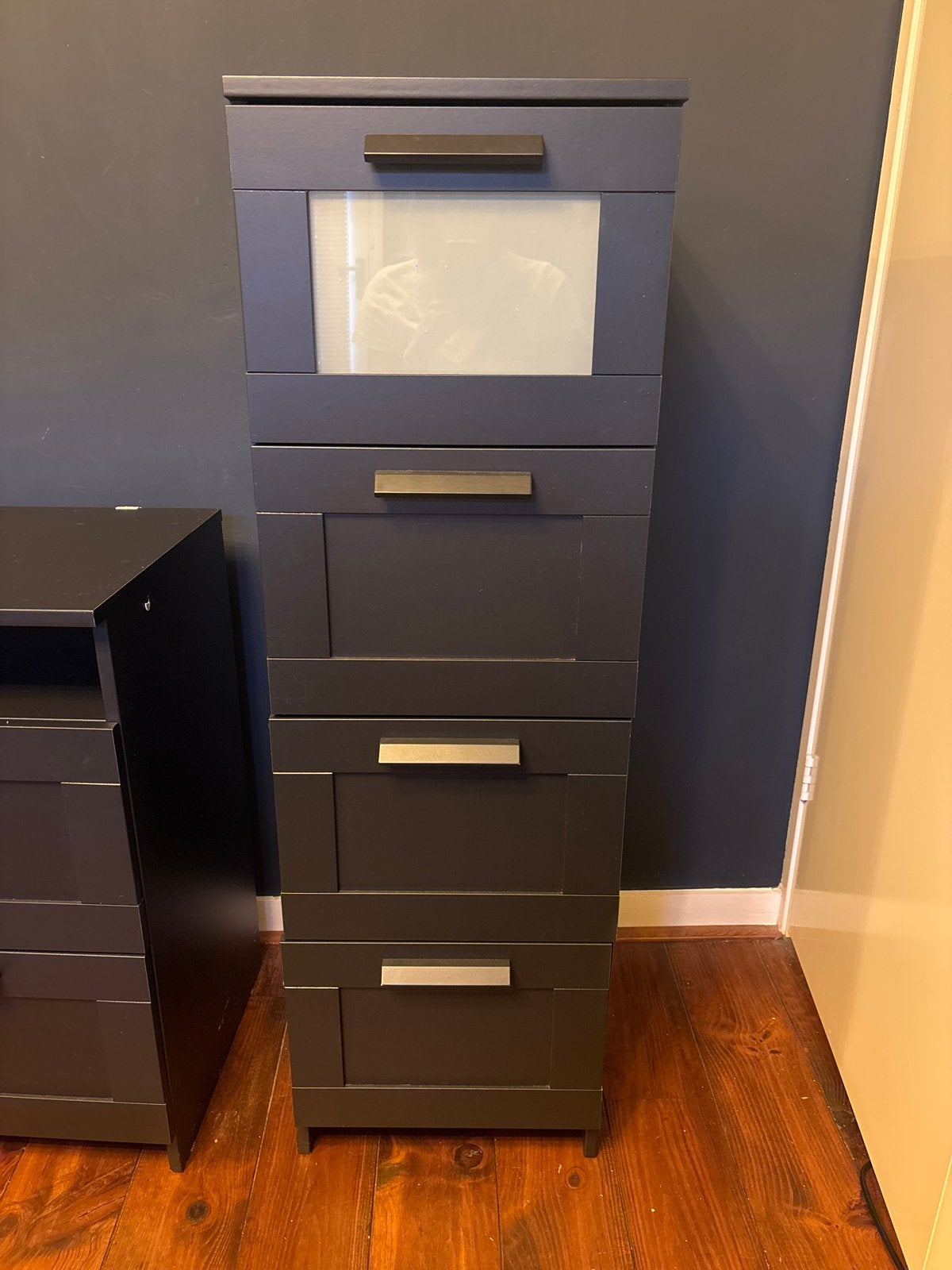 IKEA Brimnes ladekast met 4 lades, donkergrijs, Ophalen, Minder dan 50 cm, Gebruikt, 100 tot 150 cm