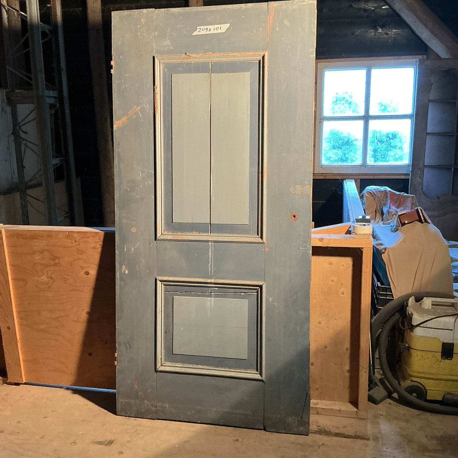 Zeer grote zware antieke paneeldeur 209-101cm, Antiek en Kunst, Ophalen