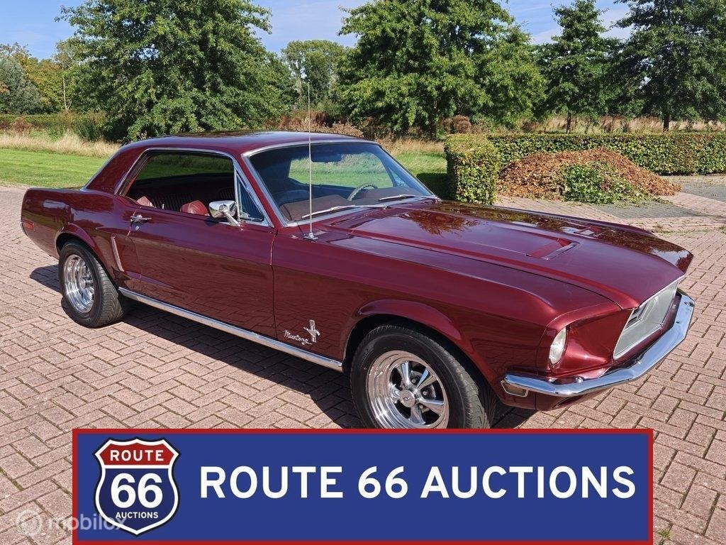 Ford Mustang Hardtop C-Code | 1968 | Route 66 Auctions, Auto's, Overige carrosserieën, Zwart, Bedrijf, Handgeschakeld