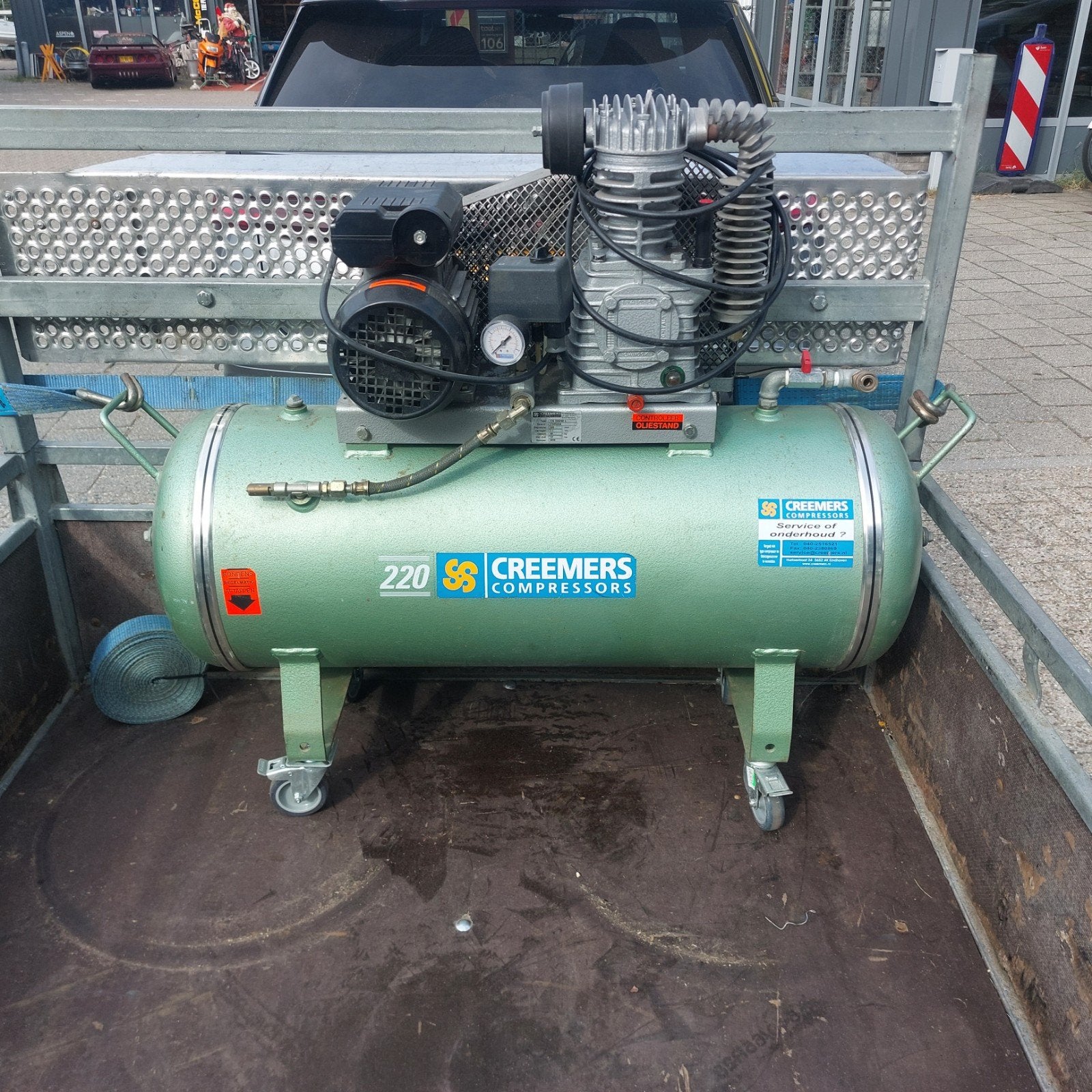 Creemers Compressor CS 220/90 L - Bouwjaar 2006, Gebruikt, 10 bar of meer, Ophalen of Verzenden, 25 tot 100 liter