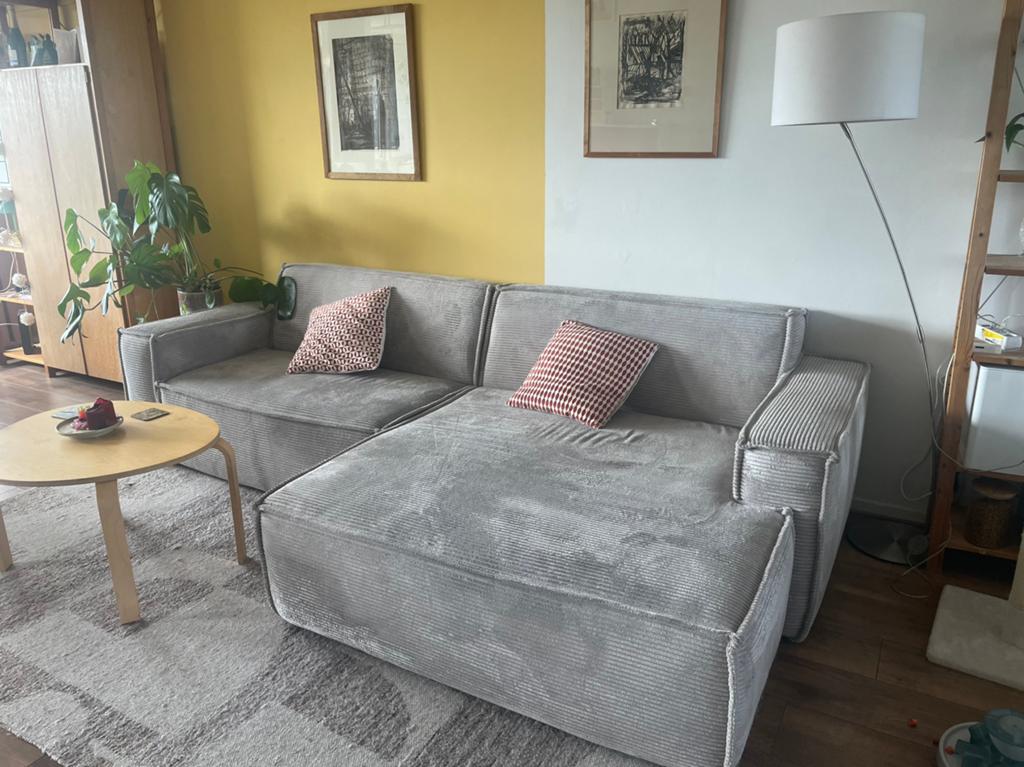 Xooon Colmar modulaire hoekbank ribstof, Huis en Inrichting, Banken | Complete zithoeken, Ophalen of Verzenden, Zo goed als nieuw