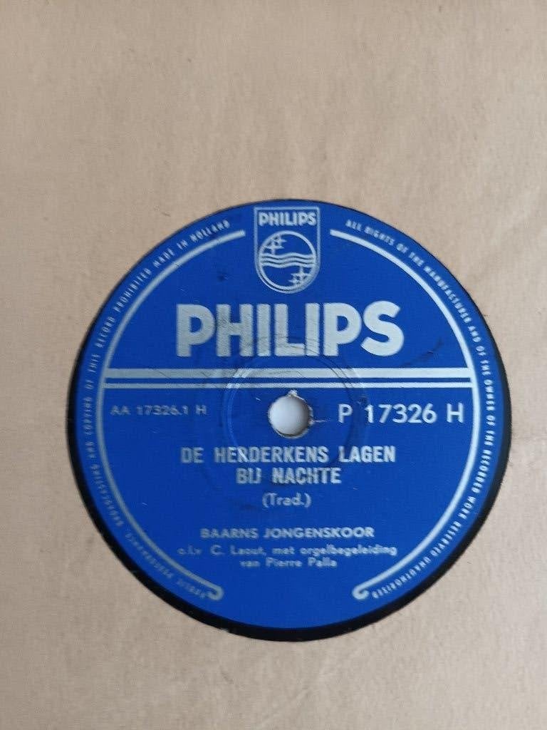 Baarns Jongenskoor - De Herderkens Lagen Bij Nachte (78t), 10 inch, Originele persing, Ophalen of Verzenden, Zo goed als nieuw
