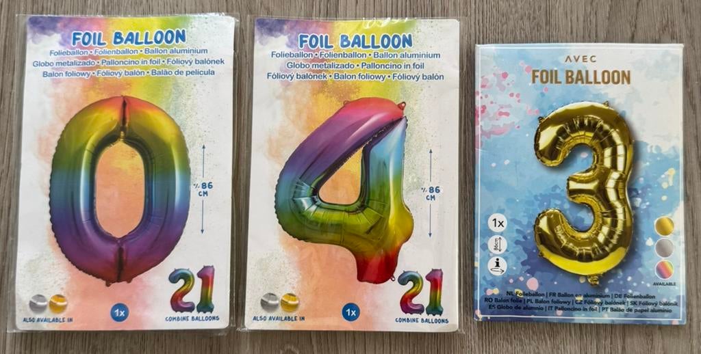 Opblaas 0, 4 en 3 ballon, Ophalen, Nieuw