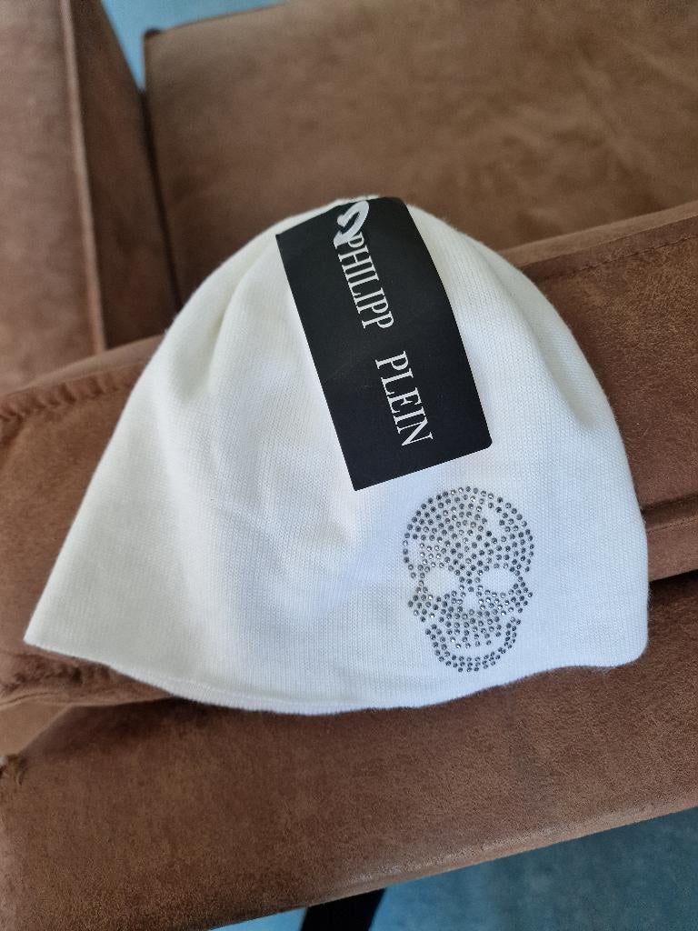 Philipp Plein crystal skull beanie wit nieuw, Ophalen of Verzenden, Nieuw, Overige maten, Muts