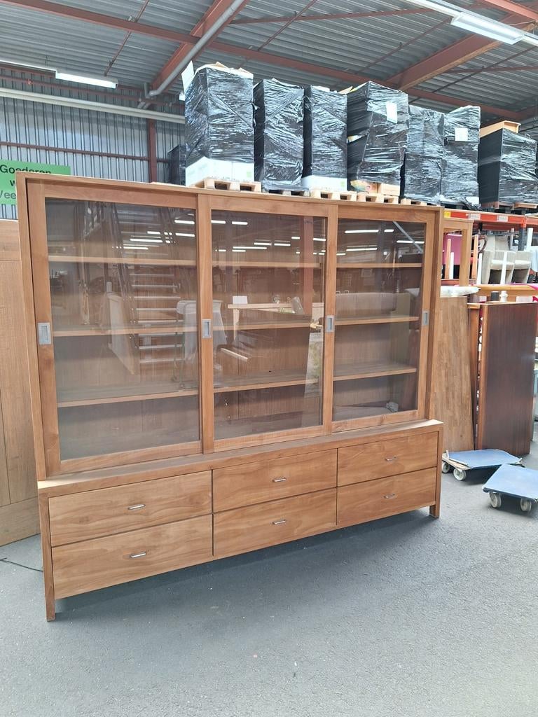 Mooie Bufferkast met Schuifdeuren en 6 Lades, Huis en Inrichting, Kasten | Buffetkasten, Gebruikt, 200 cm of meer, 200 cm of meer