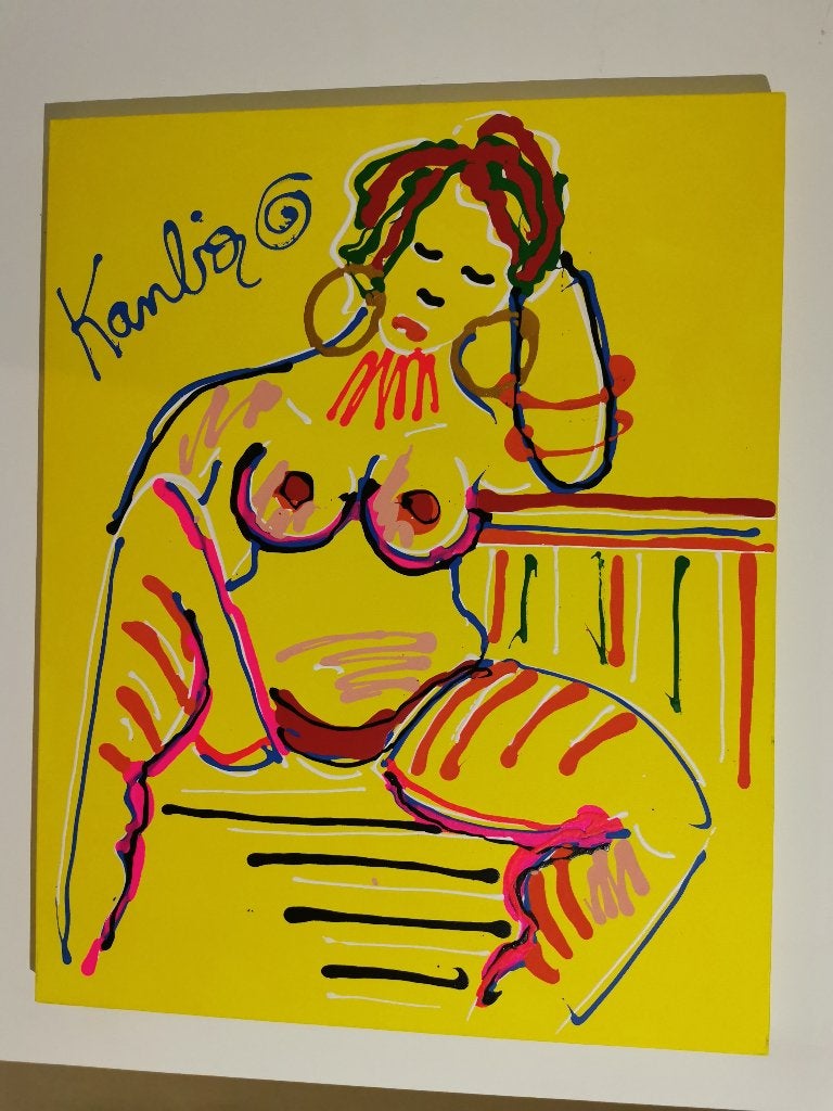 Jacob Kanbier Sexy lady op dik groot doek, Ophalen