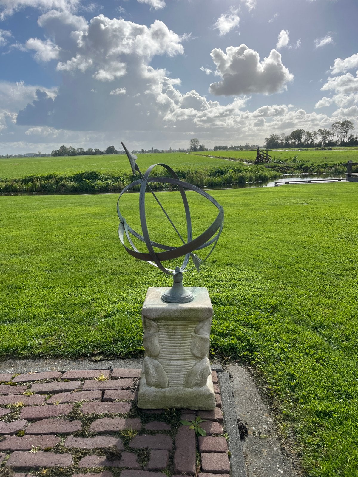 Antieke Zonnewijzer met Sokkel voor Tuin, Ophalen, Gebruikt, Metaal, Overige typen