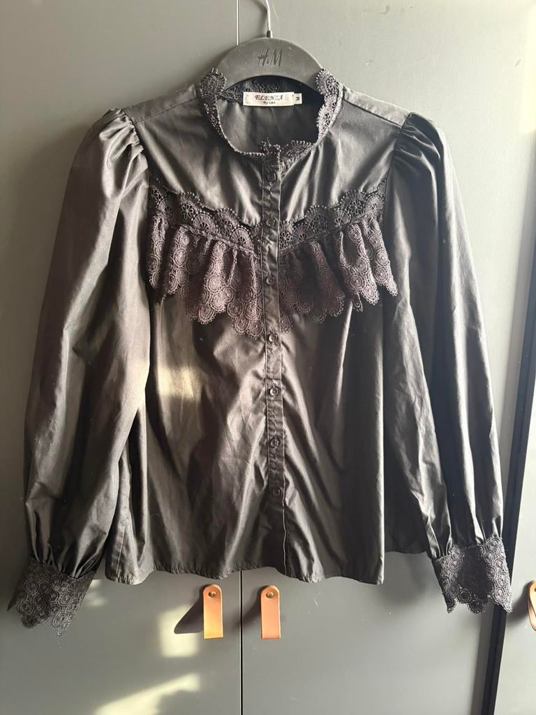 Victoriaanse blouse, Kleding | Dames, Ophalen of Verzenden, Zo goed als nieuw, Maat 38/40 (M), Zwart