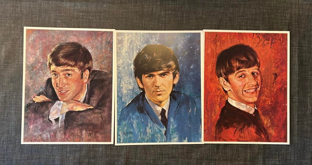 Portret tekeningen van - Ringo Starr, Lennon, Harrison, Antiek en Kunst, Kunst | Tekeningen en Foto's, Ophalen of Verzenden