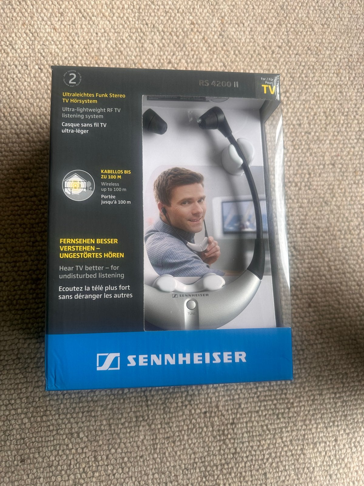 Sennheiser RS 4200 II Draadloze TV Hoofdtelefoon, In-ear, Zilver, Sennheiser, Ophalen of Verzenden