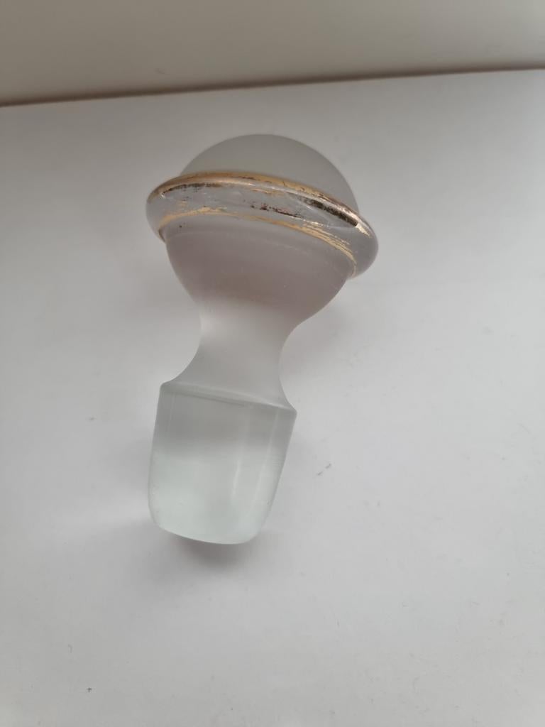 Vintage Glazen Flessenstop met Gouden Rand, Antiek en Kunst, Ophalen of Verzenden